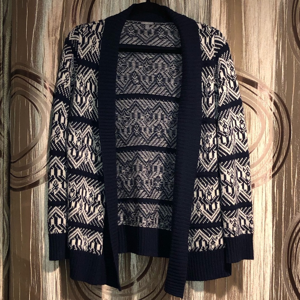 Blue and white knit cardigan- Charlotte Russe